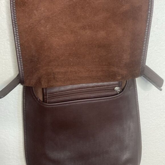 COACH Women’s Vintage Dark Brown Soft Thick Leather Slim Crossbody Bag - Picture 4 of 11